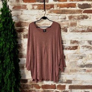 Bobeau Blush Pink Blended Stripe Print Stretchy Rayon Top